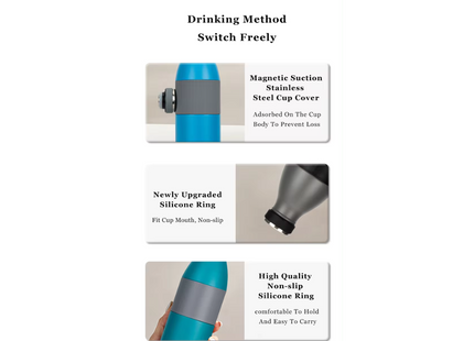 Thermos bottle with drinking cup as lid 500 ml, blue