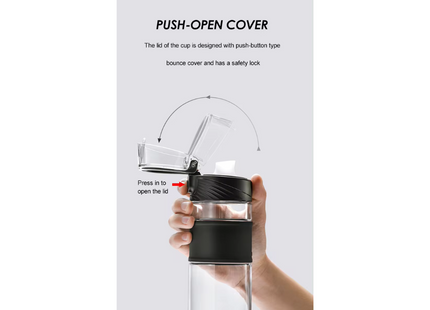 Sports drinking bottle Gym 650 ml, black