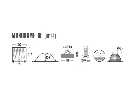 Tente dôme High Peak Monodome XL