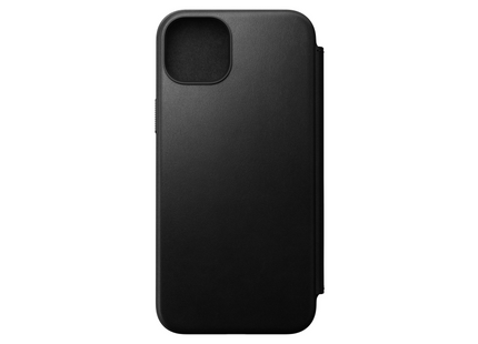 Nomad Book Cover Modern Leather Folio iPhone 15 Plus Black