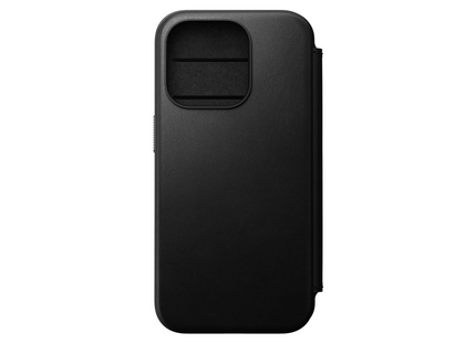 Nomad Book Cover Modern Leather Folio iPhone 15 Pro Schwarz