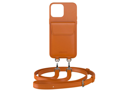 Urbany's Collier Étui Chaîne à Main+ iPhone 15 Plus Tarte à la Citrouille