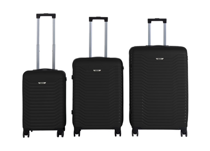 KOOR Manila 3-piece travel suitcase set, black
