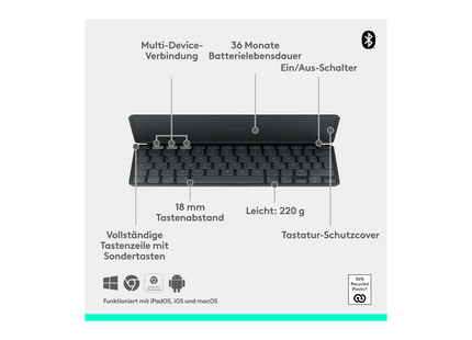 Logitech keyboard Keys-To-Go 2 Apple Graphite
