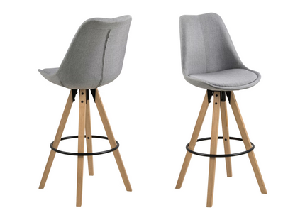 AC Design Dima bar stool, set of 2, 48.5 x 111.5 cm, light grey