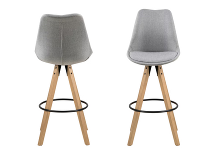 AC Design Dima bar stool, set of 2, 48.5 x 111.5 cm, light grey