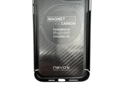 Nevox Coque arrière Carbon Series Magsafe iPhone 15 Pro Max Noir