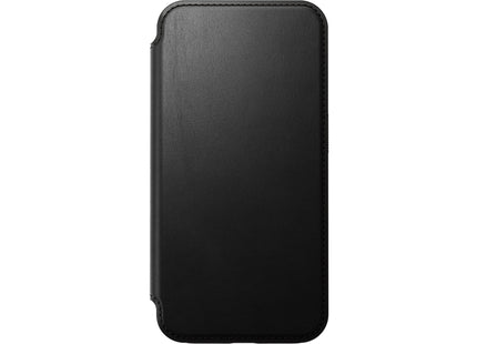 Nomad Book Cover Modern Leather Folio iPhone 15 Pro Schwarz