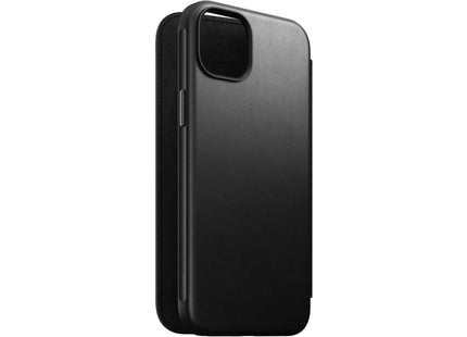 Nomad Book Cover Modern Leather Folio iPhone 15 Plus Black