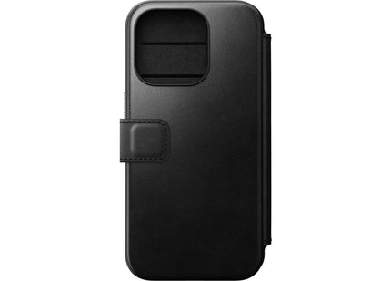 Nomad Modern Horween Étui portefeuille en cuir pour iPhone 15 Pro Noir
