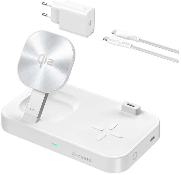 4smarts Qi2 15W / MagSafe Multi-Ladestation, weiss 15 W weiss