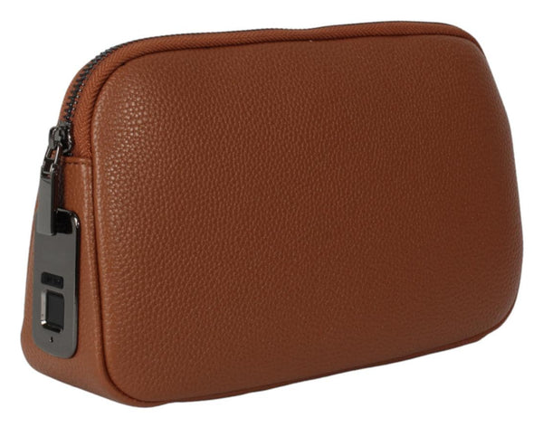 4smarts Tech-Clutch Secure mit Fingerabdruck-Schloss, braun