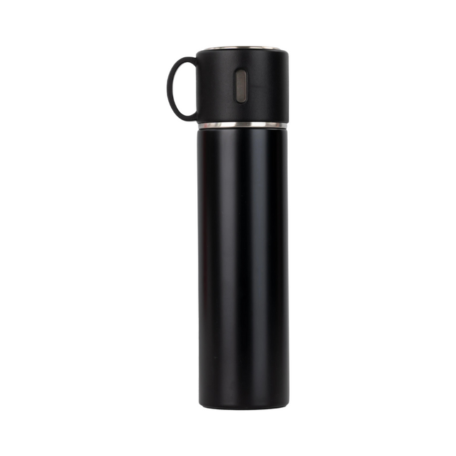 Bouteille thermos avec gobelet comme couvercle 500 ml, noir