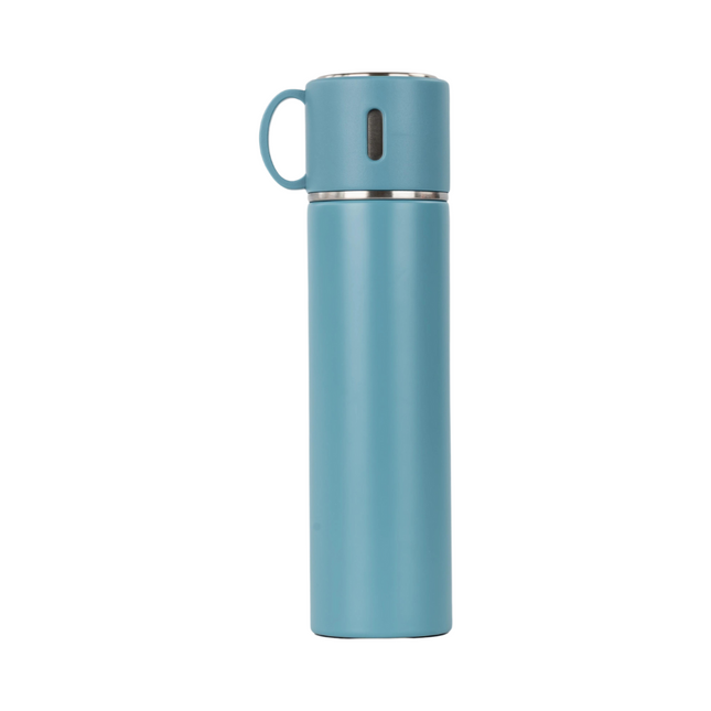 Bouteille thermos avec gobelet comme couvercle 500 ml, bleu ciel