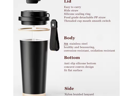 Vakuumisolierter Kaffeebecher To Go 500 ml, Weiss