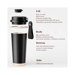 Tasse à café isotherme à emporter 500 ml, blanc crème