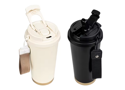 Vakuumisolierter Kaffeebecher To Go 500 ml, Weiss
