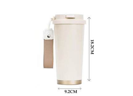 Vakuumisolierter Kaffeebecher To Go 500 ml, Weiss