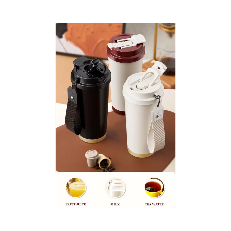 Tazza da caffè sottovuoto da viaggio 500 ml, Nero