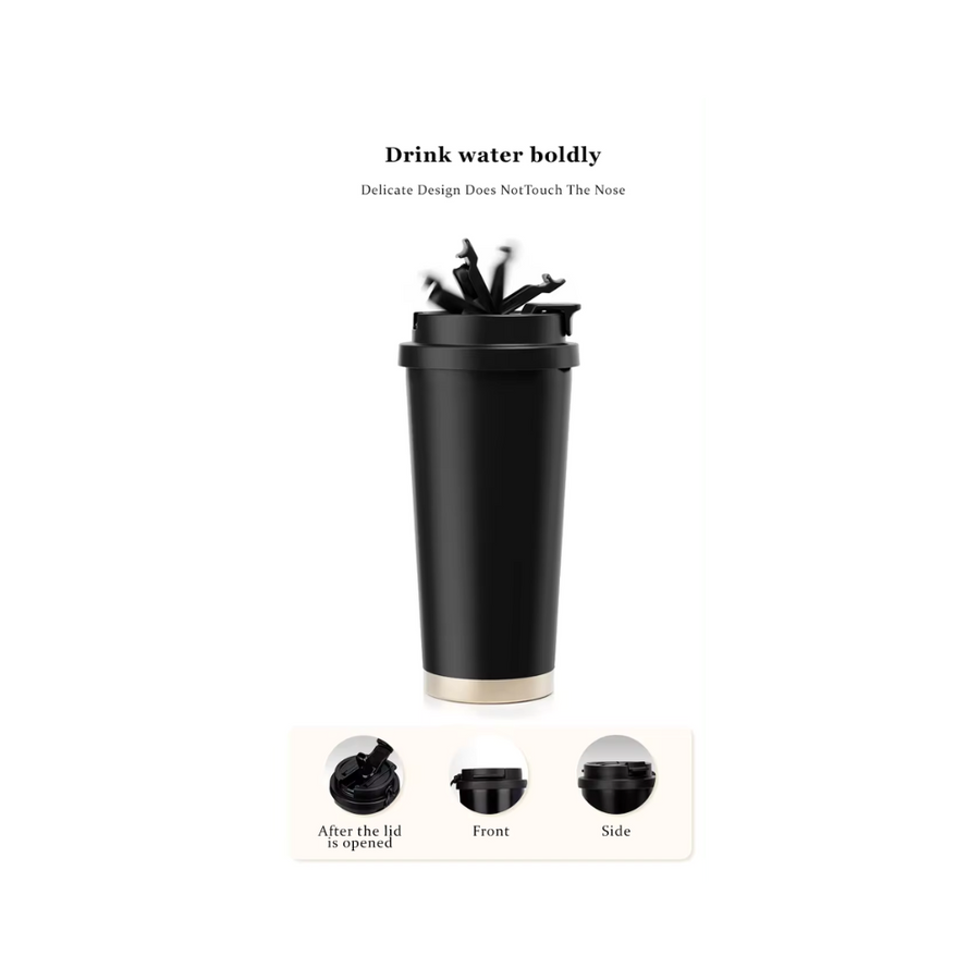 Tazza da caffè sottovuoto da viaggio 500 ml, Nero