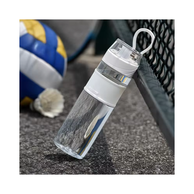 Sports drinking bottle Gym 650 ml, white