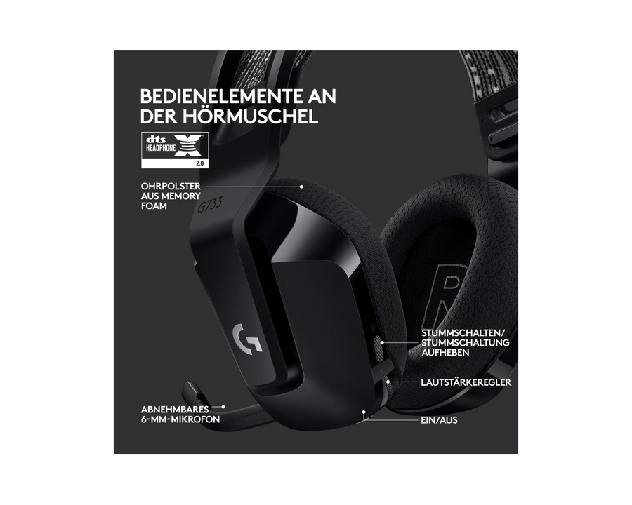 Logitech Headset G733 Lightspeed Nero