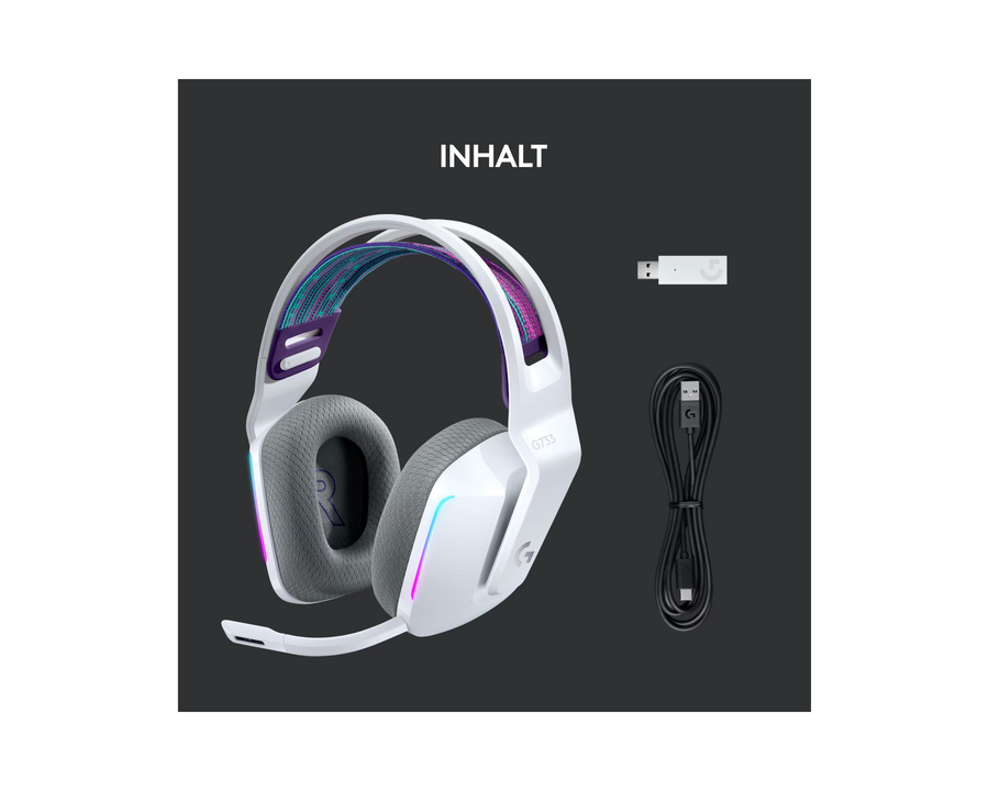 Logitech Headset G733 Lightspeed Bianco