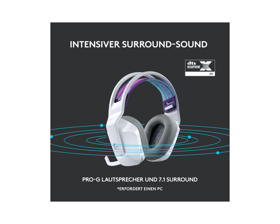 Logitech Headset G733 Lightspeed Bianco