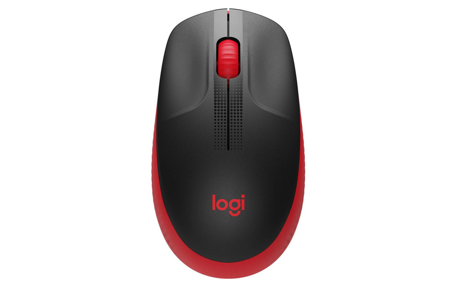 Logitech Maus M190 Rot/Schwarz, kabellos