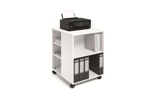 Chariot multifonction DURABLE 74/59 ouvert sur 3 côtés, 6 étagères, blanc