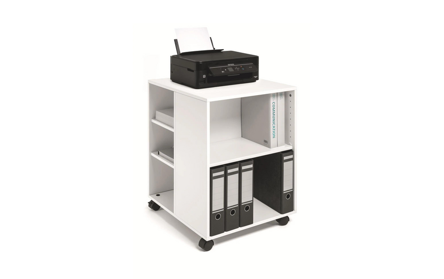 DURABLE Carrello multifunzione 74/59 aperto su 3 lati, 6 ripiani, Bianco