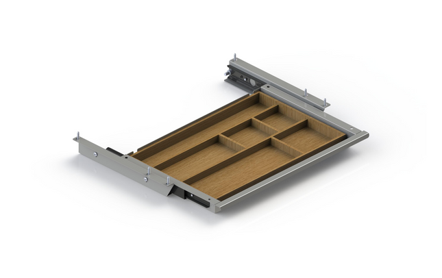 Actiforce Materialschublade SN 43.4 x 4.4 x 26 cm, Silber