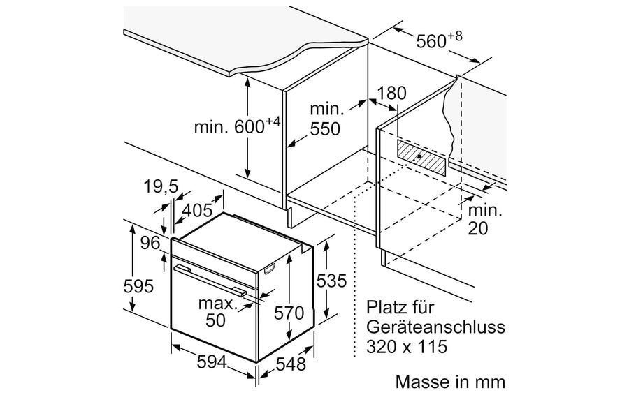 Siemens Einbauherd HE510ABR0C EU 60, Schwarz/Silber