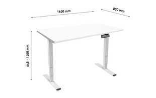 Table Contini RAL 9016 1,6 x 0,8 m blanc avec plateau blanc