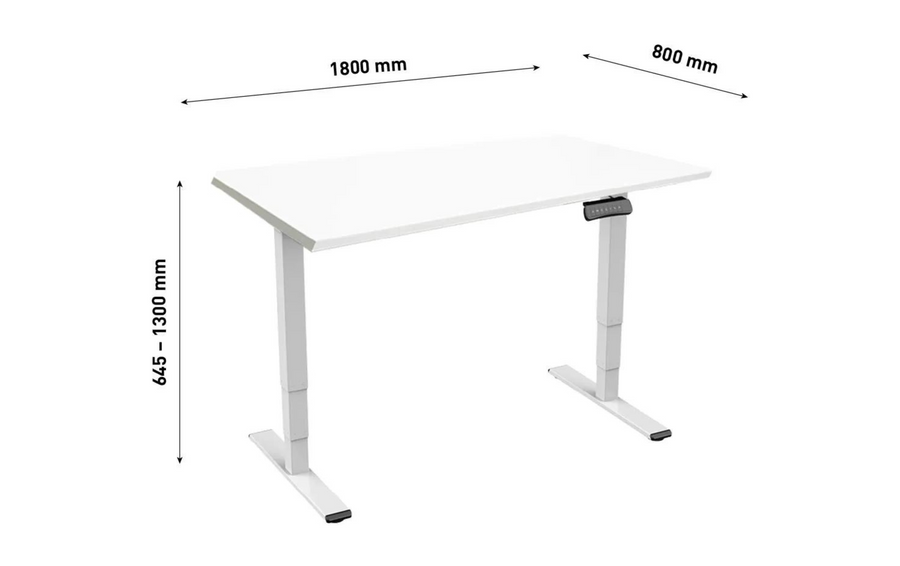 Contini Tavolo RAL 9016 1.8 x 0.8 m Bianco con piano del tavolo bianco