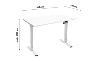 Table Contini RAL 9016 2,0 x 0,9 m blanc avec plateau blanc