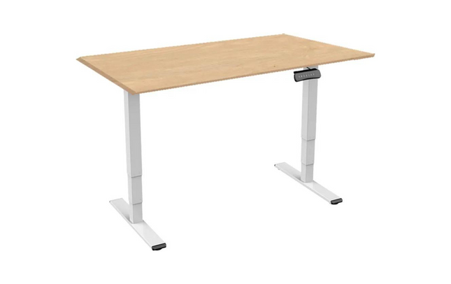 Table Contini RAL 9016 1,6 x 0,8 m blanc avec plateau marron