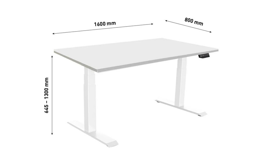 Contini Tavolo RAL 9016 1.6 x 0.8 m Bianco con piano del tavolo grigio