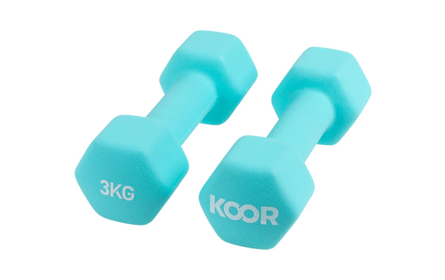 KOOR set d'haltères 3 kg, bleu