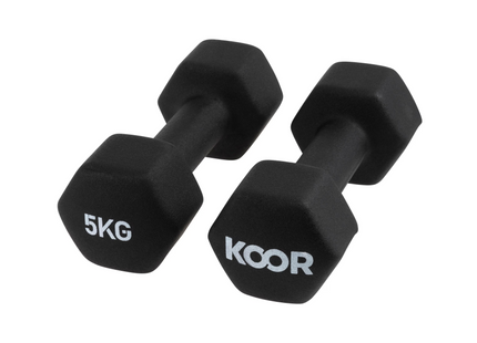 KOOR Kurzhantel-Set 5 kg, Schwarz