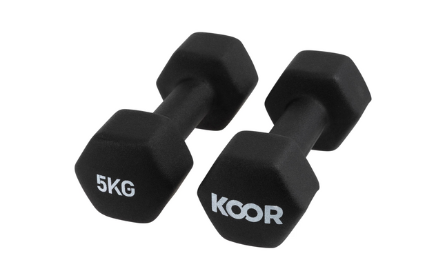 KOOR Kurzhantel-Set 5 kg, Schwarz