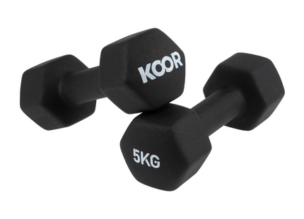 KOOR Kurzhantel-Set 5 kg, Schwarz