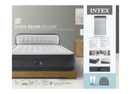 Intex Luftbett Dura Beam mit Headboard Queen 152 x 236 x 46 cm