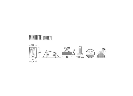 High Peak roof tent Minilite, 2 people