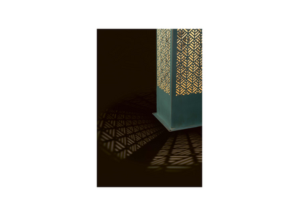 STT Windlicht Solar Antic Pillar Sofia, 78 cm, Aqua