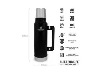 Stanley 1913 Thermosflasche Classic 1400 ml, Schwarz