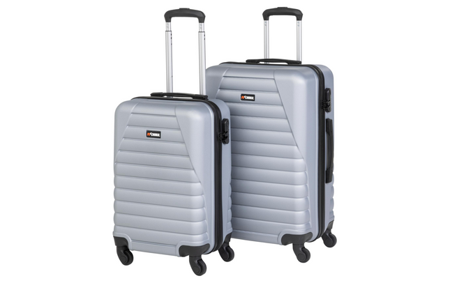 KOOR World Superb ensemble de valises de voyage 2 pièces, gris argenté