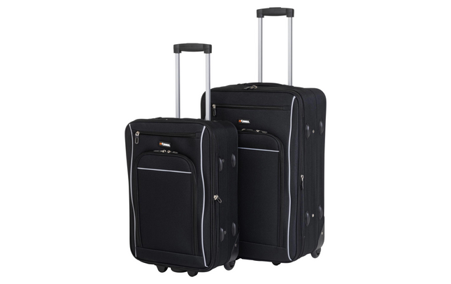 KOOR Reisekofferset World soft 2-teilig, schwarz