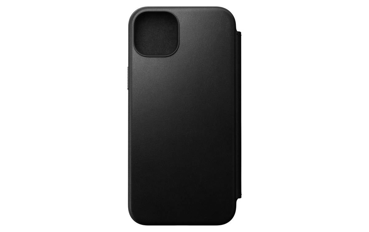 Nomad Book Cover Modern Leather Folio iPhone 15 Plus Nero