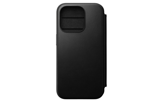 Nomad Book Cover Modern Leather Folio iPhone 15 Pro Black